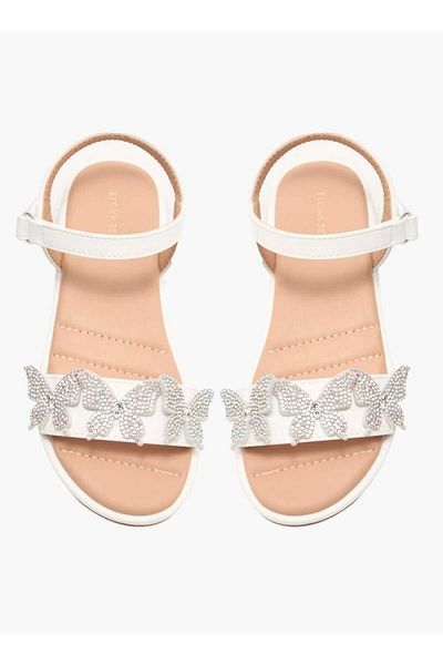 Flora Bella by Shoexpress Flora Bella Butterfly Embellished Strap Sandals with Hook and Loop Closure
