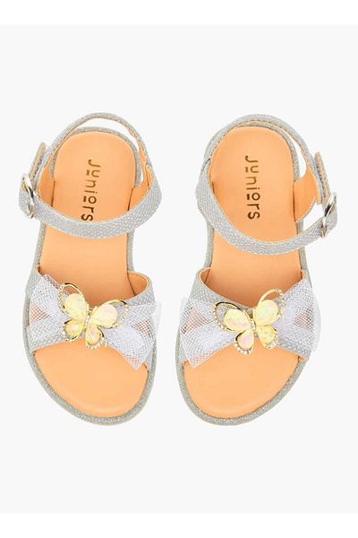 Juniors Butterfly Embellished Sandals with Hook and Loop Closure