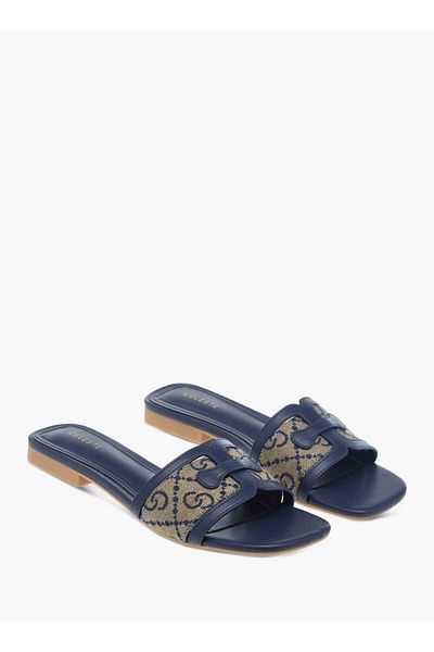 Celeste Women's Monogram Print Slip-On Sandals