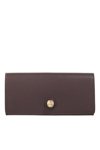 FURLA Braune Lederbrieftasche mit Druckknopf WP004412460S