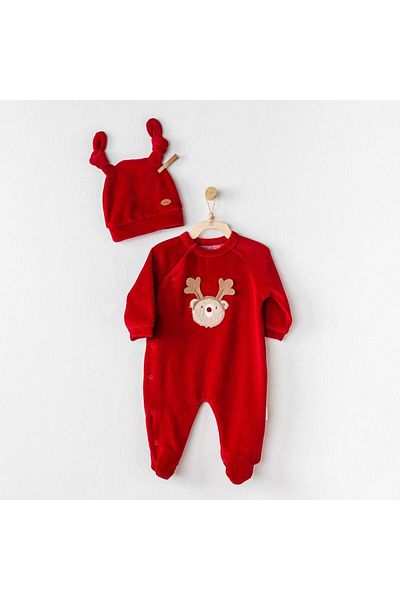andywawa Velvet New Year Baby Romper Set