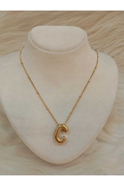 C HARFİ GOLD BALOM KOLYE
