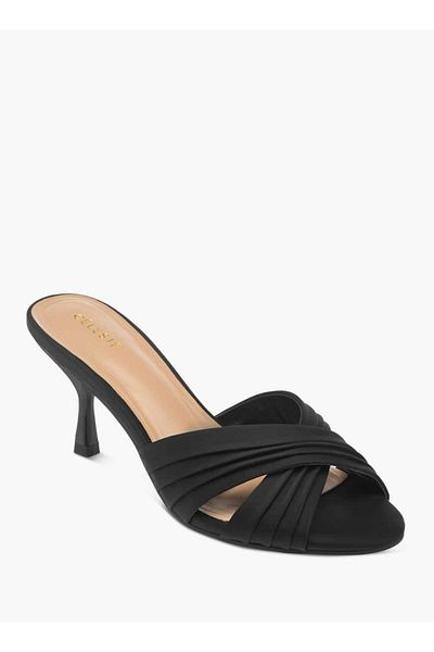 Celeste Women's Cross Strap Slip-On Sandals with Stiletto Heels