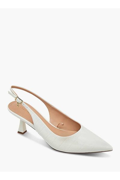 Celeste Women's Textured Slingback Shoes with Flared Heels