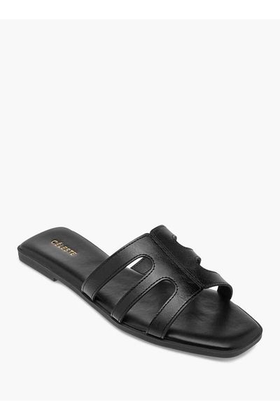 Celeste Women's Solid Slip-On Flat Sandals
