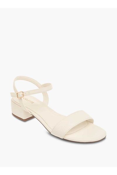 Celeste Women's Solid Sandals with Block Heels and Buckle Closure