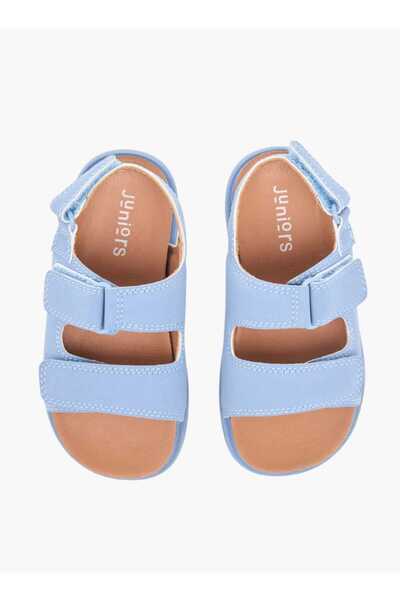 Juniors Solid Sandals with Hook and Loop Closure