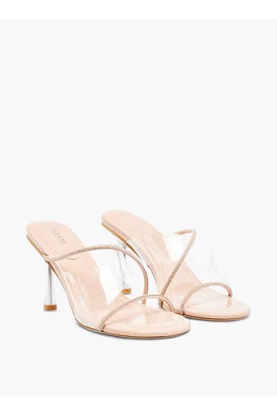 Celeste Women's Studded Slip-On Sandals with Stiletto Heels
