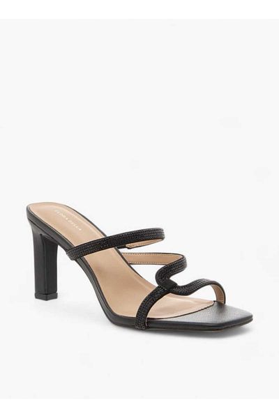 Flora Bella by Shoexpress Flora Bella Embellished Slip-On Sandals with Block Heels