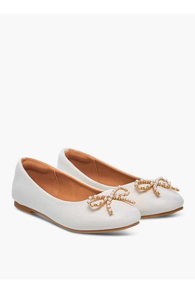 Little Missy Bow Accent Slip-On Ballerina Shoes