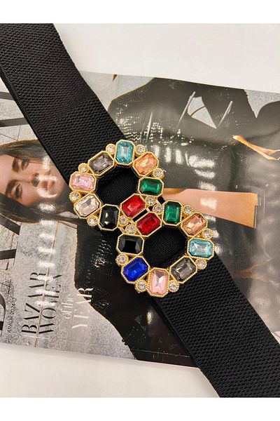 MODAM HİFA Baguette Stone Elastic Femei Curea Rochie Curea Cămașă Curea Jachetă Curea Stone Belt