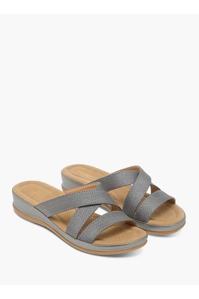 Flora Bella by Shoexpress Flora Bella Textured Slip-On Strappy Sandals