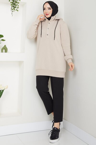 modapodyum Beige Hijab Sweat - Esila