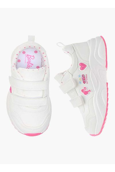 Barbie Applique Detail Sneakers with Hook and Loop Closure