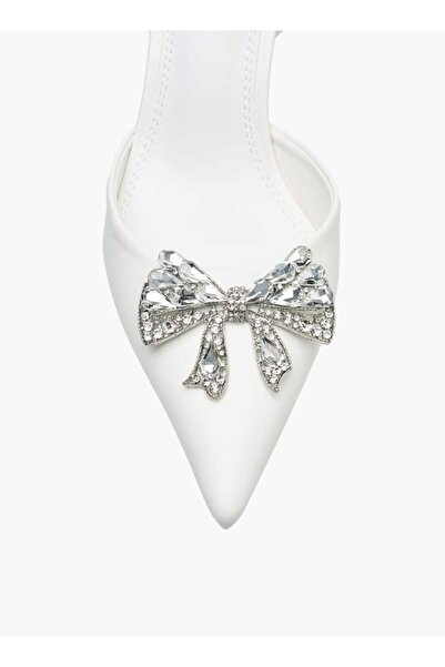 Celeste Women's Bow Embellished Slingback Shoes with Stiletto Heels