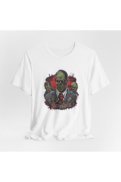 IVART Unisex Zombie Printed Crew Neck 100% βαμβακερό κοντομάνικο μπλουζάκι