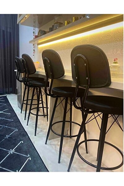 The SANDALYE SHOP Yeni,Dolce Bar Sandalyesi,siyah.100 Ile 115 Cm Arası Olan Ada&masalara Uygundur.