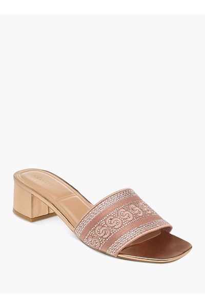 Celeste Women's Embellished Slip-On Sandals with Block Heels