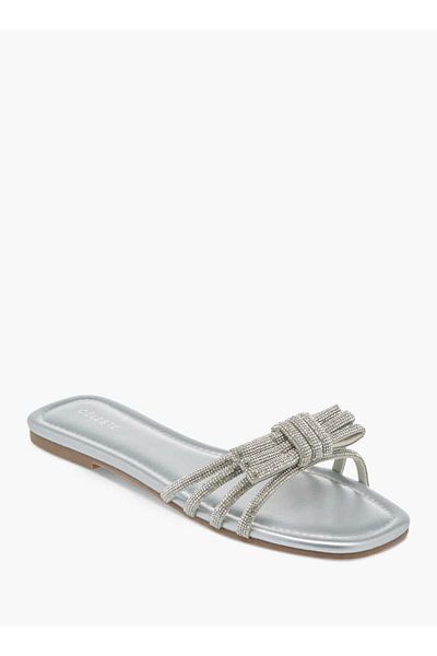 Celeste Women's Embellished Bow Detail Slip-On Flat Sandals