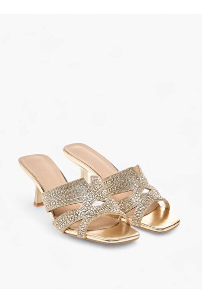 Flora Bella by Shoexpress Flora Bella Embellished Slip-On Sandals with Flared...