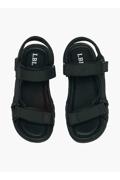 LBL by Shoexpress LBL by Shoexpress Textured Sandals with Hook and Loop Closure
