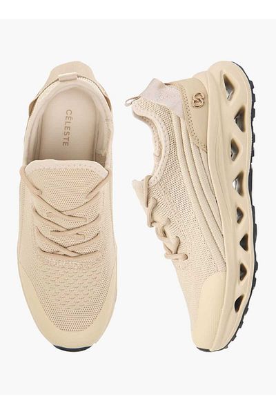 Celeste Women's Mesh Textured Sneakers with Lace-Up Closure