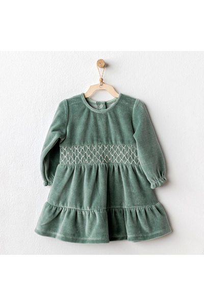 andywawa Velvet Fabric for Baby Girl - Boot Mixed Bear Friends Dress Ac25136