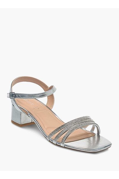 Celeste Women's Embellished Sandals with Block Heels and Buckle Closure
