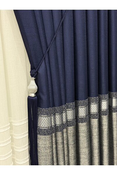 Fon Dünyası Синьо-сіра однокрила стрічкова панель Фон завіса