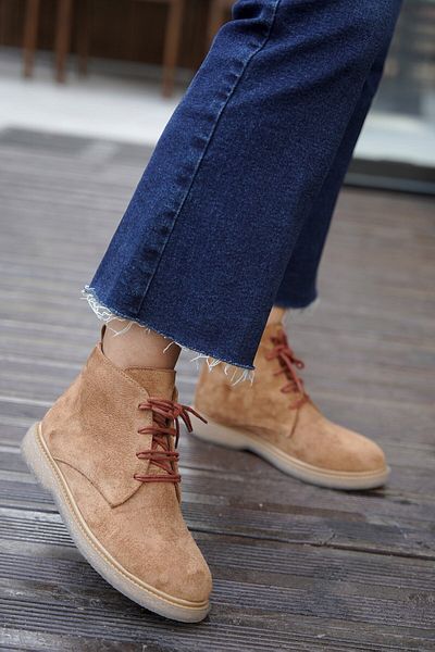 LAMİNTA Κοντά γυναικεία μποτάκια Pessa Suede Lace-Up
