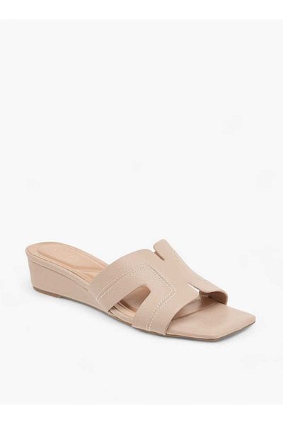 Celeste Women's Solid Slip-On Sandals with Wedge Heels