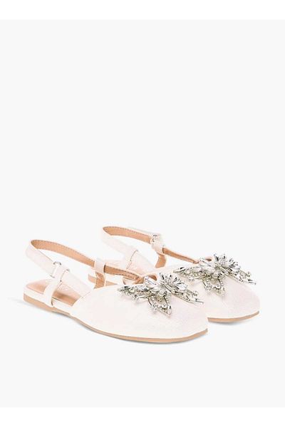 Celeste Girls' Butterfly Embellished Sandals with Hook and Loop Closure