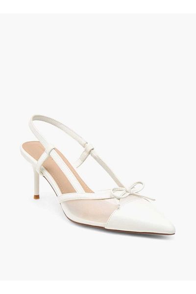 Flora Bella by Shoexpress Flora Bella Bow Accent Slingback Shoes with Stiletto Heels