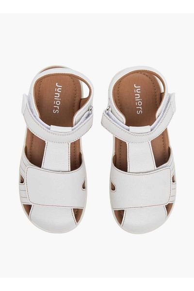 Juniors Stitch Detail Fisherman Sandals with Hook and Loop Closure