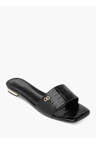 Celeste Celeste Women's Logo Accent Slip-On Flat Sandals