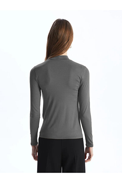 VODENS Γυναικεία μπλούζα με γιακά ανθρακί εξαιρετικά μαλακό σώμα