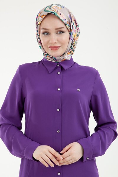 Armine TREND ARMINE TREND Πουκάμισο με γιακά, μανσέτες και κουμπιά, μωβ 24YT430