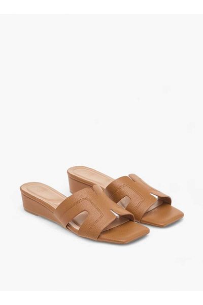 Celeste Women's Solid Slip-On Sandals with Wedge Heels