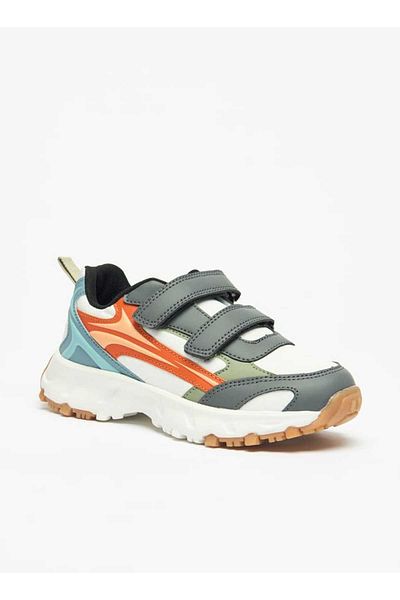 Juniors Colourblock Sneakers with Hook and Loop Closure