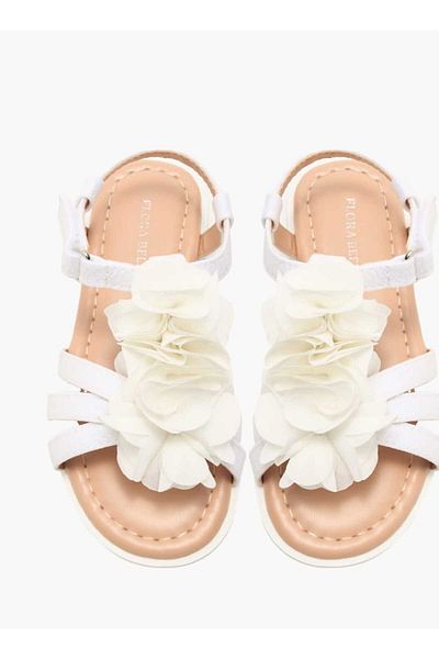 Flora Bella by Shoexpress Flora Bella Floral Accent Sandals with Hook and Loop Closure