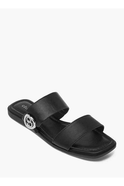 Celeste Monogram Print Slip-On Sandals
