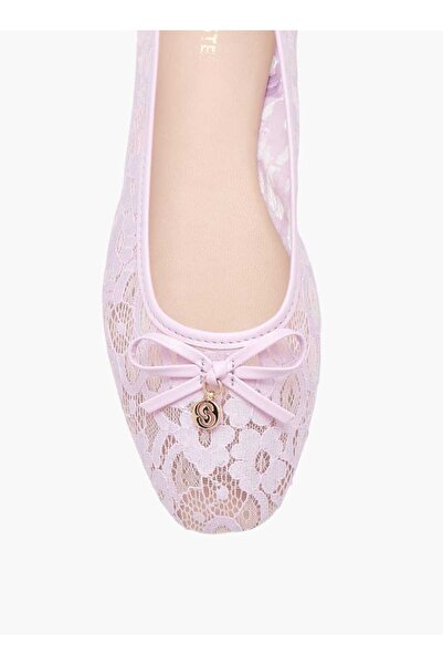 Celeste Women's Textured Bow Accent Slip-On Ballerina Shoes