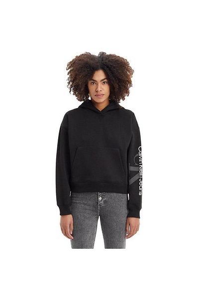 Calvin Klein Kapuce Calvin Klein s celopotištěným rukávem, černá, dámská