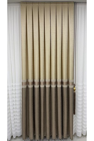 Fon Dünyası Single Wing Cream Cappuccino Panel with Background Stripe