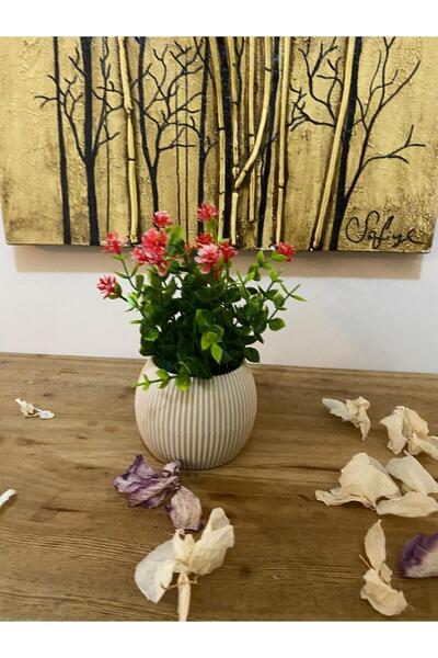 La bella bazar Küçük Boy Saksıda Yapay Çiçek Bitki , Gerçekçi Yapay Çiçek Masa Dekoru Süs