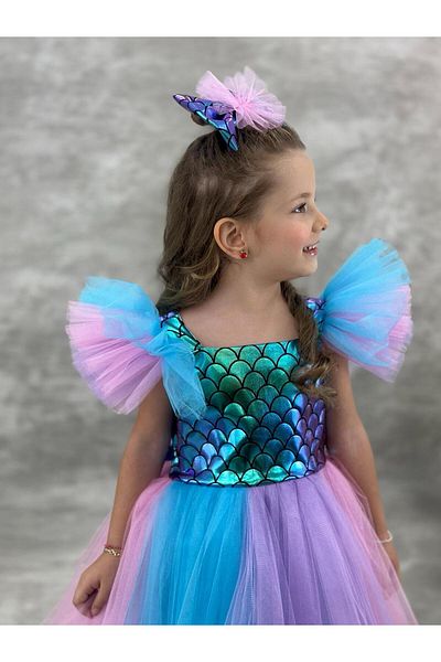 Magu Girls' Evening Dress with Mermaid Tutu Skirt