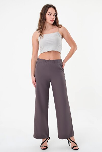 polle Ženska antracit elastična tačka Palazzo pantalone