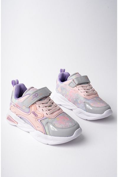 McDark Rubber Laced Ice Pink Orthopedic Non-Yellowing Sole and Velcro Unisex Children's Shoes
