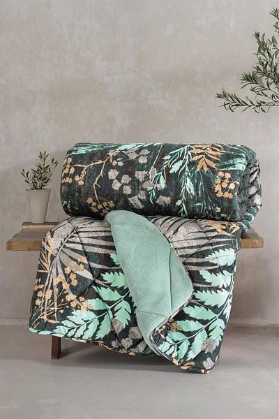 Cotton Box لحاف مخملي مزدوج كلوراسا نعناع 195x215 سم