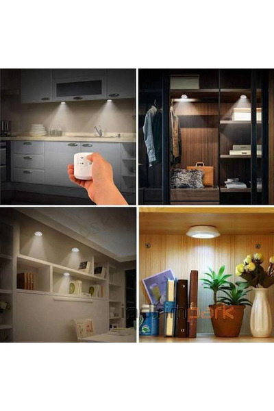 nelerbulurum PİLLİ DOKUNMATİK VE UZAKTAN KUMANDALI 2 MODLU Mutfak Tezgah Altı Banyo Dolabı Dolap ÜÇLÜ AYDINLATMA